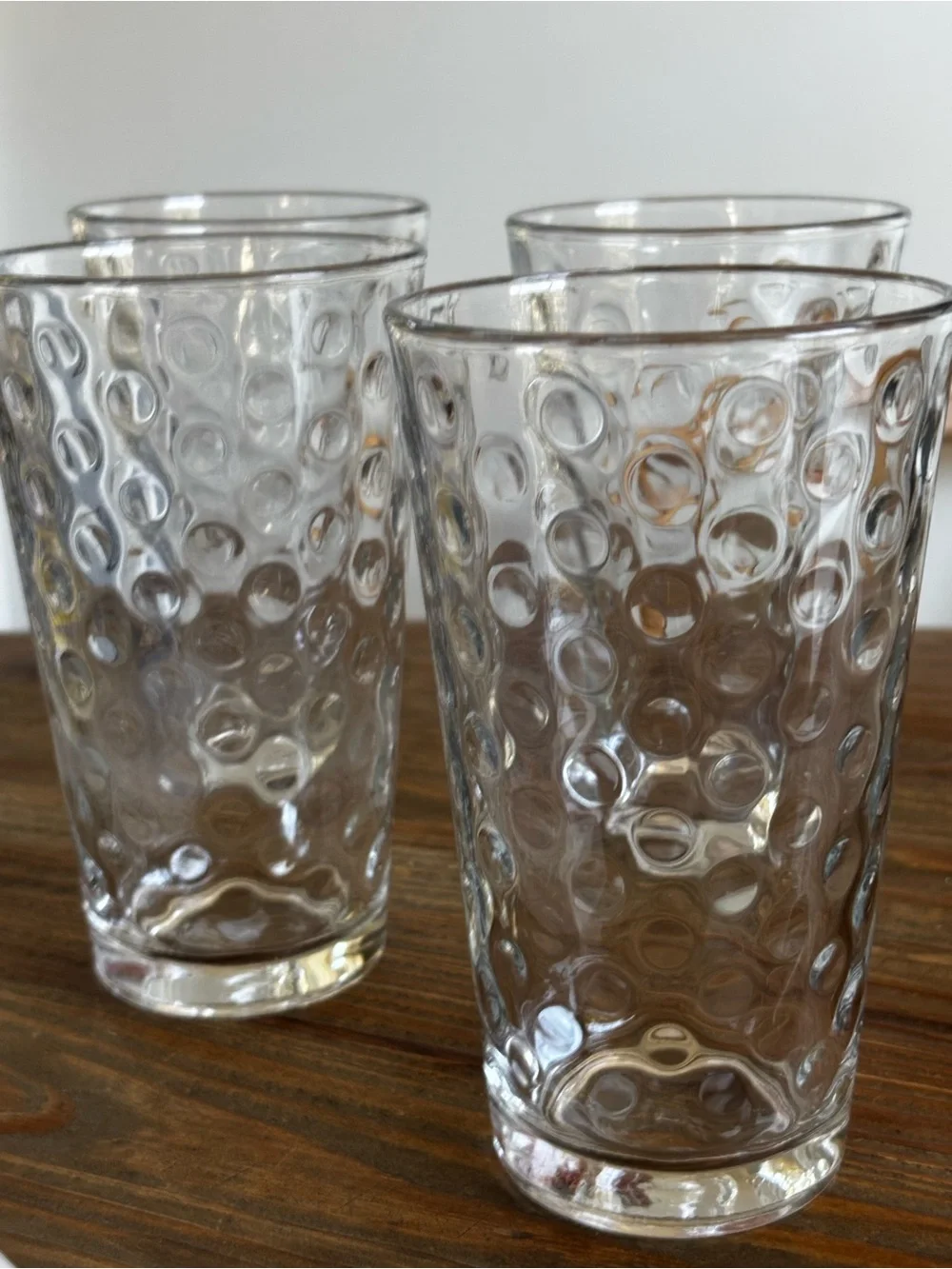 Clear Textured Glass Tumbler Set - 4 Pack